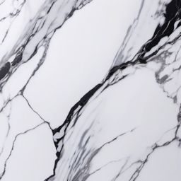 Marble showcasing a pure white background with striking black veining top view, product photoshoot realistic background, hyper detail, high resolution