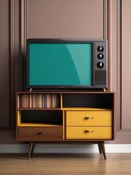 Television clipart - TV stand with decor  clipart