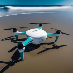 ocean-cleaning drones, removing plastic waste from oceans to protect marine life. 