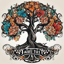 name tree tattoo  simple vector color tattoo