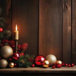 Rustic artsy photorealistic Christmas desktop wallpaper