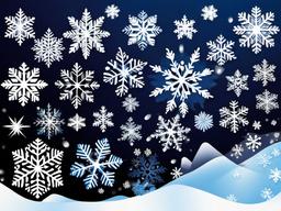 Snowflake clipart - snowflakes falling from the sky  