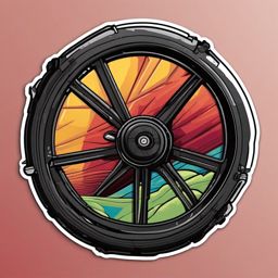 Monowheel Sticker - Single-wheel adventure, ,vector color sticker art,minimal