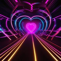 Neon Background Wallpaper - neon heart tunnel background  