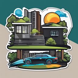 Tornado damage assessment sticker- Recovery and evaluation, , sticker vector art, minimalist design