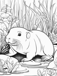 naked mole rats cute animals coloring page 