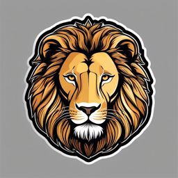 Lion Sticker - A proud lion with a majestic mane. ,vector color sticker art,minimal