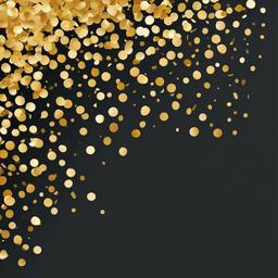 Congrats clipart - golden confetti raining down with congratulations  color,minimalist,vector clipart