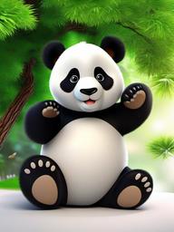 cute panda 3d wallpaper  ,mobile iphone background wallpaper