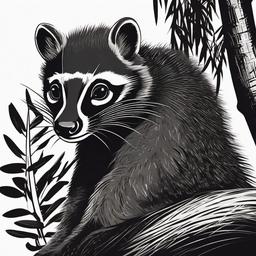 Civet cartoon - nocturnal animal with a musky odor  