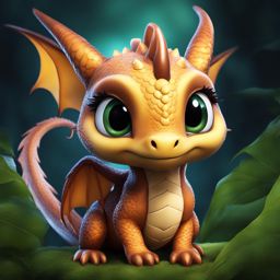 cute dragon with big eyes 