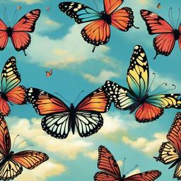 Butterfly Background Wallpaper - butterfly sky background  