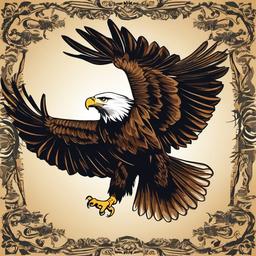 Eagle clipart - eagle landing gracefully on a branch  