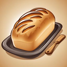 bread clipart - a freshly baked loaf of bread, its warm aroma filling a bustling bakery 