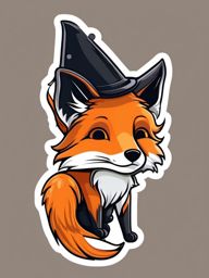 Fox Sticker - A clever fox with a bushy tail. ,vector color sticker art,minimal