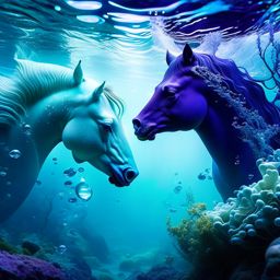 selkie vs kelpie - shapeshifting water spirits engage in a surreal underwater ballet, waves and enchantments intermingling. 