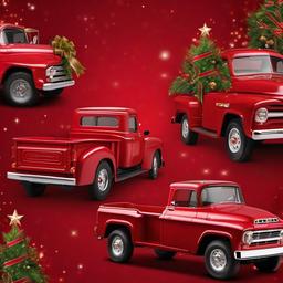 Red Background Wallpaper - red truck christmas backdrop  