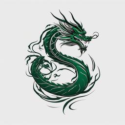 Shen Long Tattoo - Tattoo inspired by Shen Long, the eternal dragon from Dragon Ball.  simple color tattoo,minimalist,white background