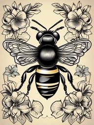 vintage bee tattoo  vector tattoo design