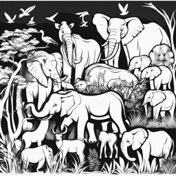 zoo clipart black and white 
