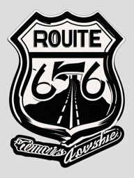 Route 66 sticker- Famous historic highway stretching across the country, , sticker vector art, minimalist design