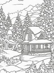 Xmas Pictures To Color  outling,coloring pages,black and whit