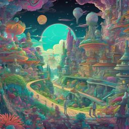 Rick and Morty Wallpaper - Dimension-Hopping with Rick and Morty  wallpaper style, intricate details, patterns, splash art, light colors