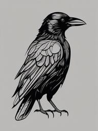 crow minimalist tattoo  simple vector color tattoo