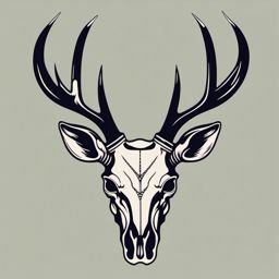 Clean lines shape a deer skull, a simple homage to the wild.  simple color tattoo style