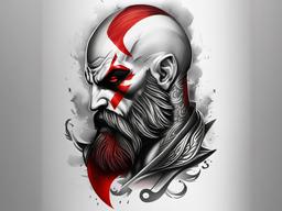 Kratos Greek God Tattoo - A tattoo featuring Kratos, a character inspired by Greek mythology.  simple color tattoo design,white background