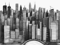 drawings of skylines  minimal rough sketch scribbles,doodles,black and white