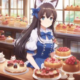 nekopara,chocola and vanilla,running their patisserie,a charming cat-themed bakery anime, anime key visual, japanese manga, pixiv, zerochan, anime art, fantia