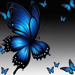 Butterfly Background Wallpaper - blue butterfly black wallpaper  