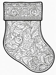 Coloring Stocking  outling,coloring pages,black and whit