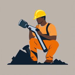 Construction Worker with Jackhammer clipart - A worker with a jackhammer., ,vector color clipart,minimal