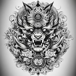 yakuza tattoo black and white design 