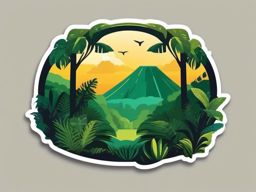 Amazon Rainforest Wildlife sticker- Lush and diverse ecosystem in South America, , sticker vector art, minimalist design