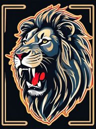 Lion Sticker - A lion roaring with pride. ,vector color sticker art,minimal