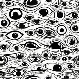 drawing of cartoon eyes  minimal rough sketch scribbles,doodles,black and white