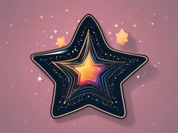 Wishing Star Sticker - Cosmic desires, ,vector color sticker art,minimal