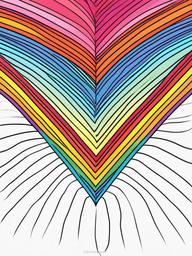 Rainbow Coloring Page - Heart-shaped rainbow design for Valentine's.  easy,simple,minimal,coloring pages,black and white outline