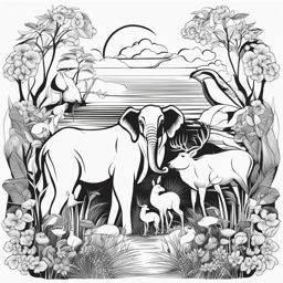 animals clipart black and white 