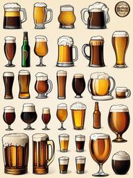 Beer clipart - beer styles and varieties  vector clipart