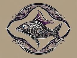 pisces tattoo sign  simple vector color tattoo