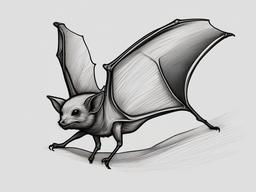 drawing of a pallid bat  minimal rough sketch scribbles,doodles,black and white