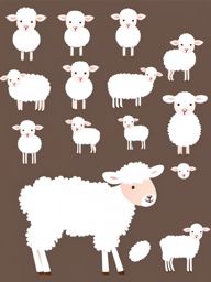Lamb clipart - Soft and woolly lamb, ,vector color clipart,minimal