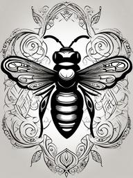 tribal bee tattoo  vector tattoo design