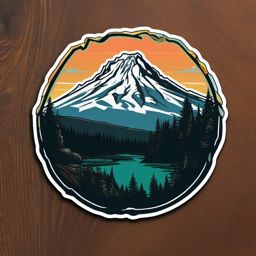 Mount Hood sticker- Stratovolcano in the Cascade Range of northern Oregon, , sticker vector art, minimalist design