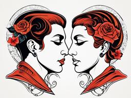 gemini tattoo two faces  simple vector color tattoo