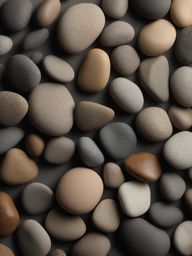 Rocks with a pebble-like appearance in muted, neutral colors top view, product photoshoot realistic background, hyper detail, high resolution